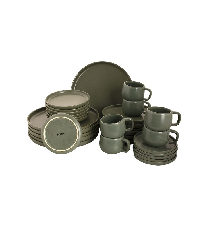 Serviesset Sandy Loam Stoneware 6-persoons 30-delig Groen image number 0