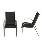 Set van 4 MARBELLA stoelen in zwart textilene - grijs aluminium image number 2