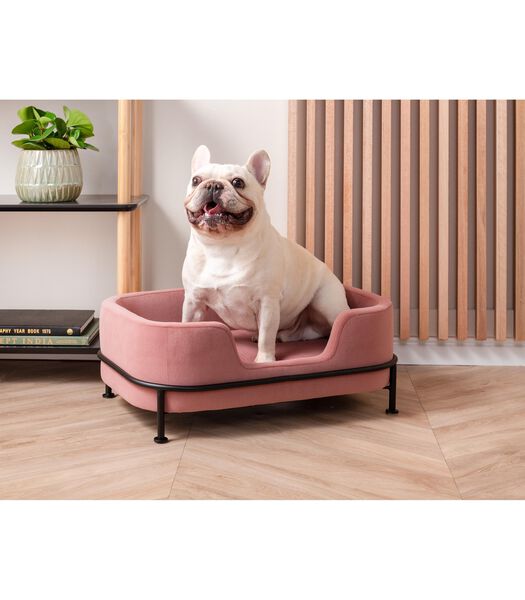 Pet Sofa Puffed - Velvet Pink - 63x42x24,5 cm