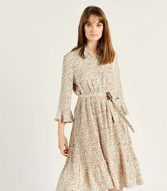 PIETRO jurk met bloemenprint en halflange mouwen image number 1