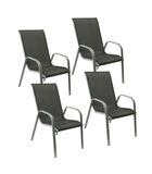 Set van 4 MARBELLA stoelen in grijs textilene - grijs aluminium image number 0