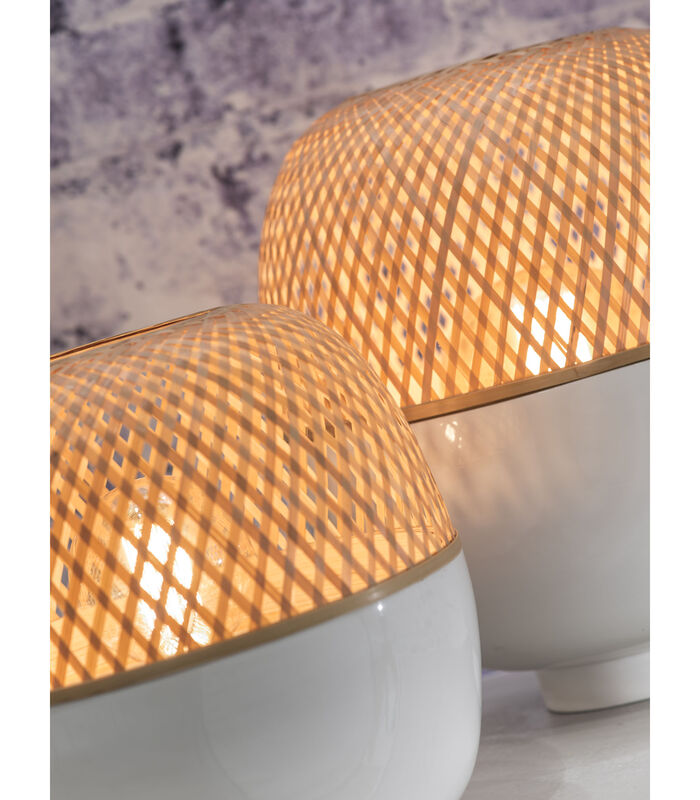 Lampe de table Mekong - Bambou/Blanc - Ø25cm image number 1