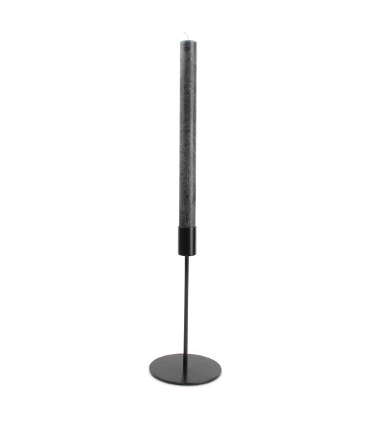 Bougeoir 10xH20cm métal noir Pillar