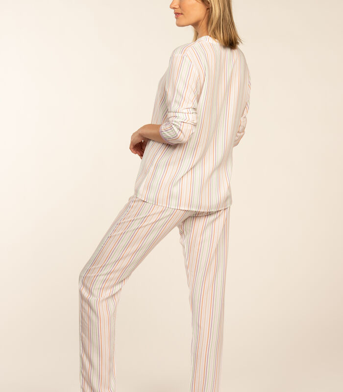 Pyjama lange mouwen lange broek doorknoop PERLEI image number 3