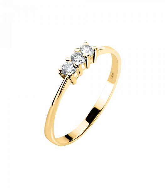Ring in geel goud 750%, diamanten INFINITY