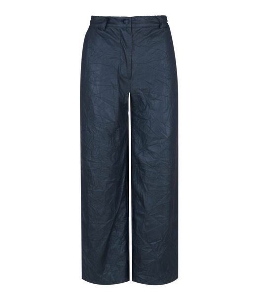 Pantalon-culotte en simili-cuir bleu de Conquista Fashion
