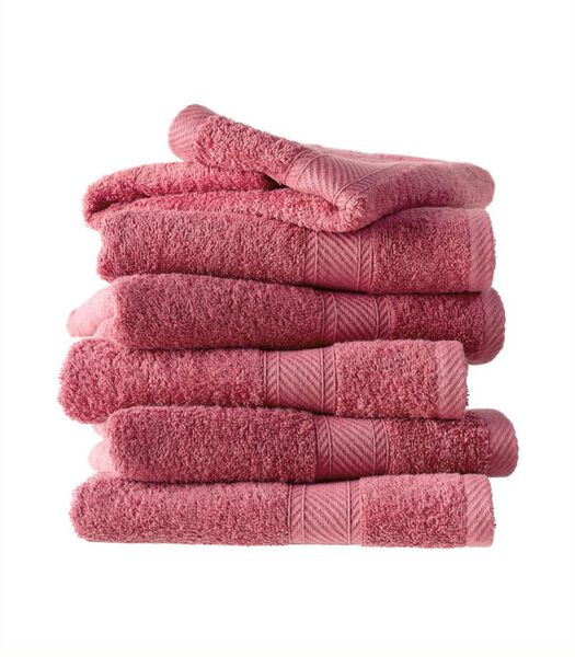 6 serviettes de bains Hélène carmine