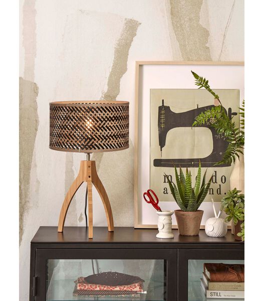 Lampe de Table Java - Bambou/Noir - Ø18cm
