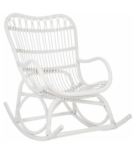 Nostalgic - Chaise à bascule - rotin - blanc mat - 66x110x93cm