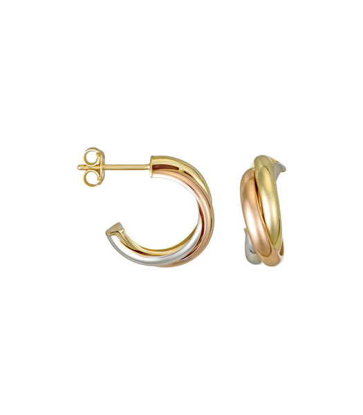 Gouden driekleur oorbellen "Créoles Tri Or"