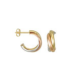Gouden driekleur oorbellen "Créoles Tri Or" image number 0