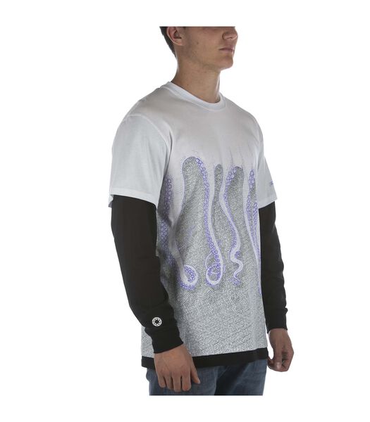 T-Shirt Octopus Milan L/S Blanc Noir
