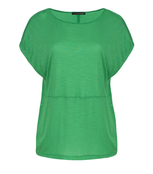 Groene stretch jersey mouwloze top