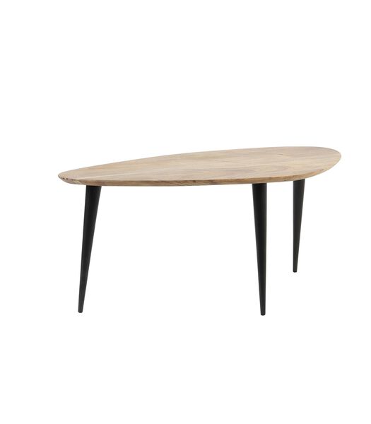 Table de salon Chevano - Bois/Noir - 80x50x35cm