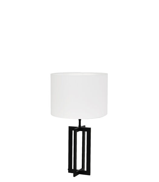 Lampe de table Mace/Polycotton - Noir/Blanc - Ø30x56cm