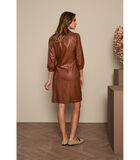 Robe féminine en eco cuir brun image number 1