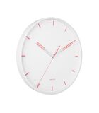 Horloge murale trempée - fer blanc avec rose corail - Ø40cm image number 0