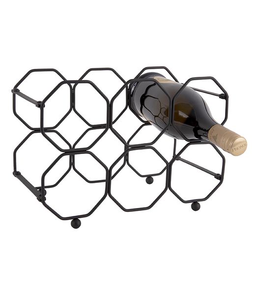 Wijnrek Honeycomb - IJzer Zwart, opvouwbaar - 31x16,5x22cm