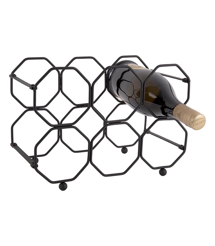 Wijnrek Honeycomb - IJzer Zwart, opvouwbaar - 31x16,5x22cm image number 0