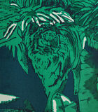 Robe longue bleu et vert à bretelles et imprimé image number 4