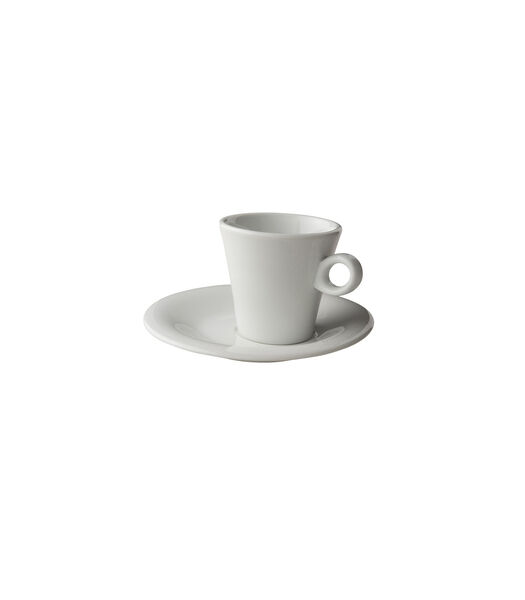 Koffiekop en schotel Finn 15 cl 15.5 cm Wit Porselein 2 stuk(s)