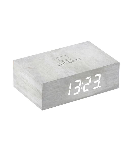 Flip Click Clock Réveil - Hêtre/LED Blanc