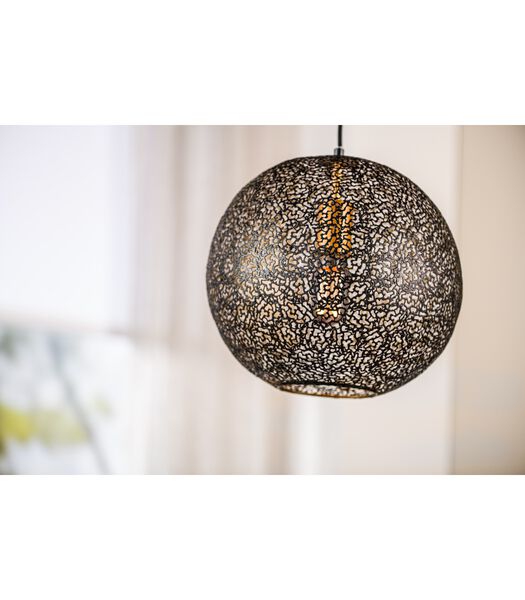 Steel Sphere - Lampe suspendue - sphère en acier découpée - dia 30cm - noir