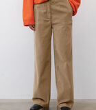 Pantalon large en fin velours de coupe Straight Fit courte image number 0