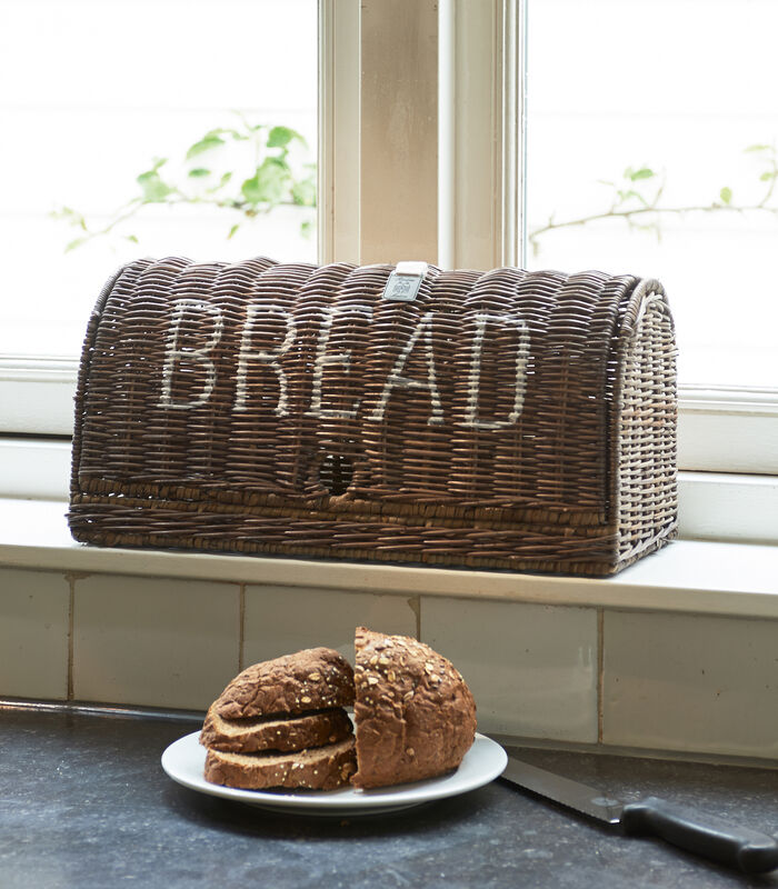 Broodmand Riet - Rustic Rattan Bread Box - Bruin image number 1