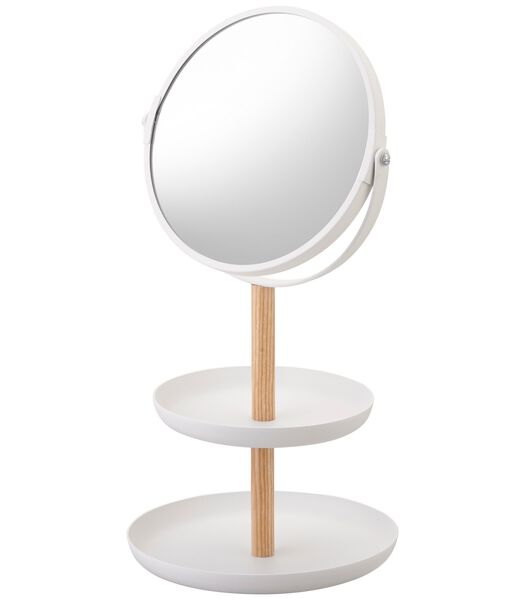 Miroir de maquillage avec plateau pour accessoires - Tosca - Blanc