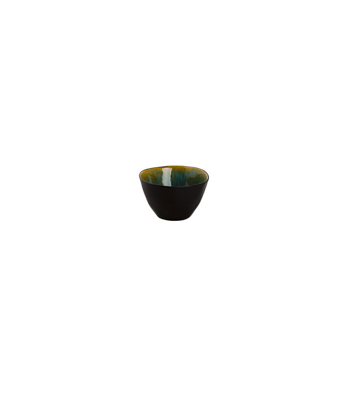 Schaal Lotus 8 cm 12 cl Zwart Turquoise Stoneware 2 stuk(s) image number 1