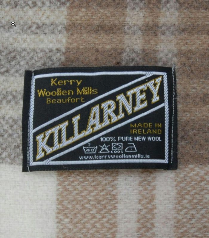 Couverture Killarney Lambswool check Laine Beige image number 4