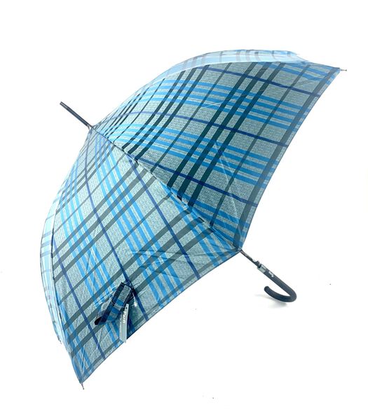 Parapluie Dame Long Ecossais bleu