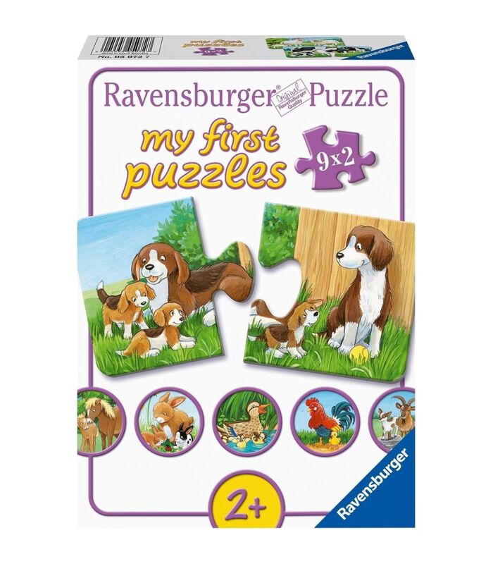 mijn eerste puzzels - Dierenfamilies op de boerderij - 9x2 stukjes image number 3
