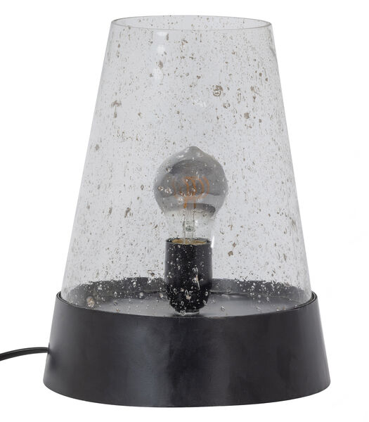 Tafellamp Costly - Metaal/Glas - Zwart - 30x24x14