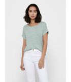 T-shirt femme Moster stripe col rond image number 1