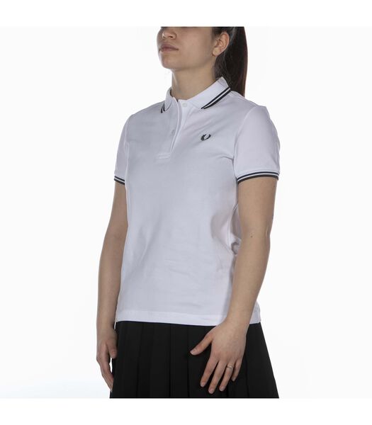 Fred Perry Twin Getipt Wit Poloshirt