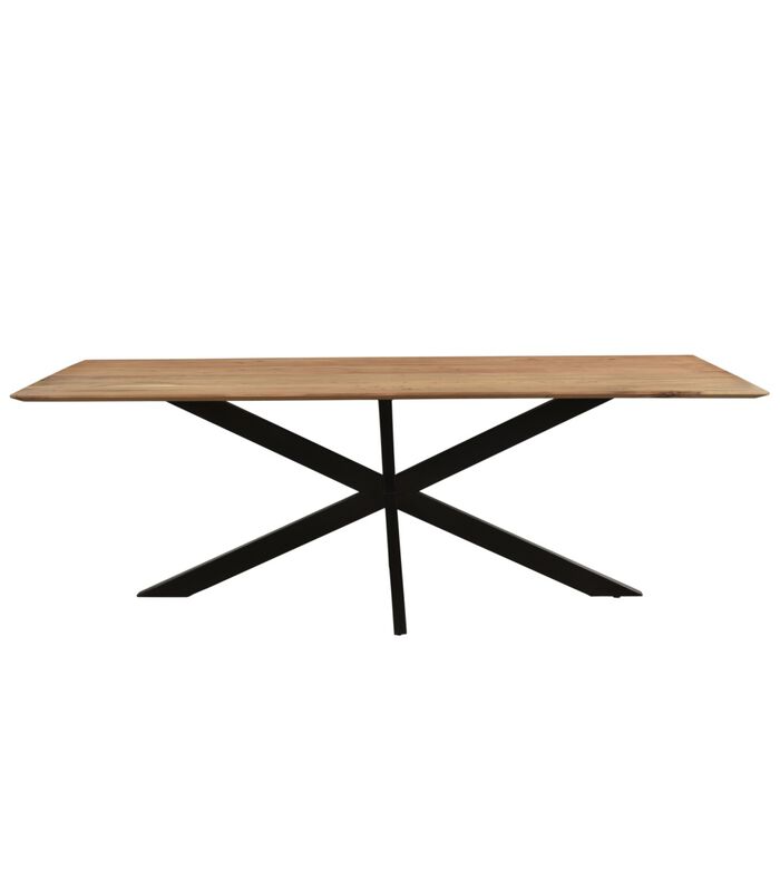 Nordic - Table de salle à manger - acacia - naturel - 220cm - rectangulaire - pied araignée - acier laqué image number 0