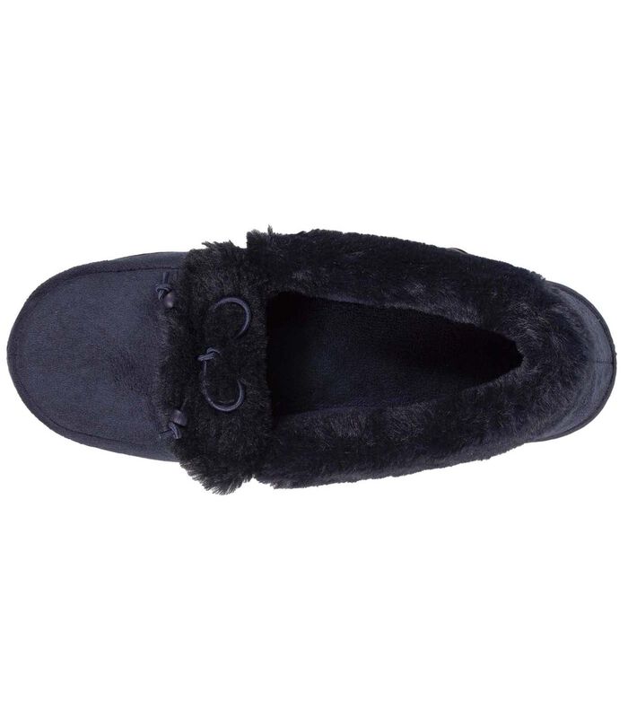 Dames Moccasin Slippers Navy image number 1
