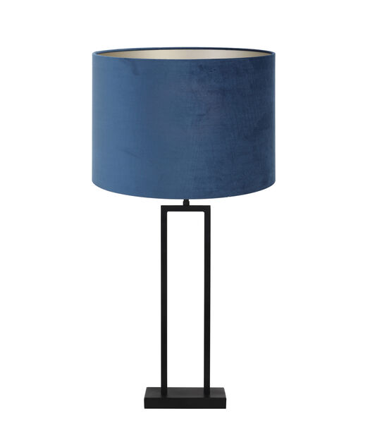Lampe de table Shiva/Velours - Noir/Bleu - Ø35x84cm