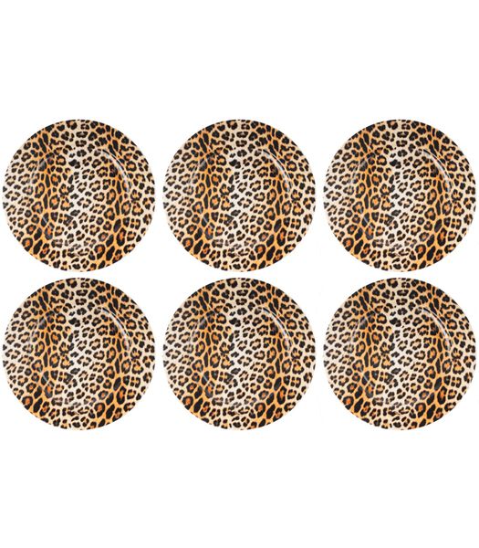 Dinerborden Leopard ø 27 cm - 6 stuks