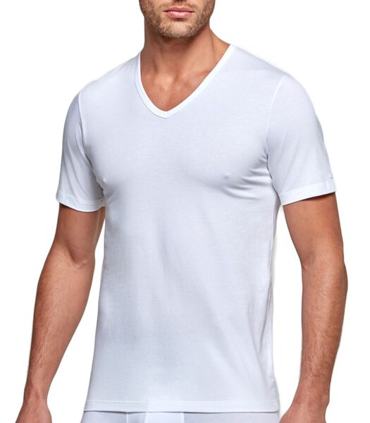 T-shirt col V coton stretch Essentials