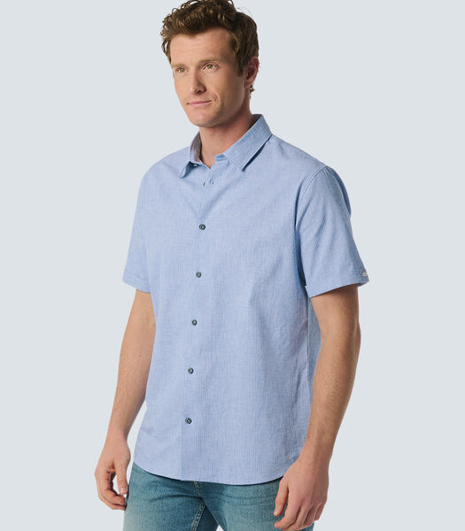 Chemise à manches courtes en mélange de coton et de lin bicolore Male