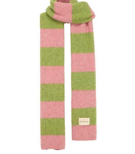 Sjaal met groen en roze strepen