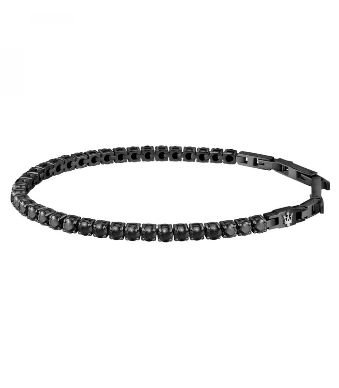 Bracelet en acier, zircons, pvd noir JEWELS image number 0