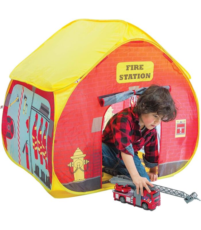 Pop It Up Brandweerstation - Speeltent met bedrukte Bodem - Snel opbouwen & afbreken door pop-up mechanisme - Voor jongens & meisjes image number 1