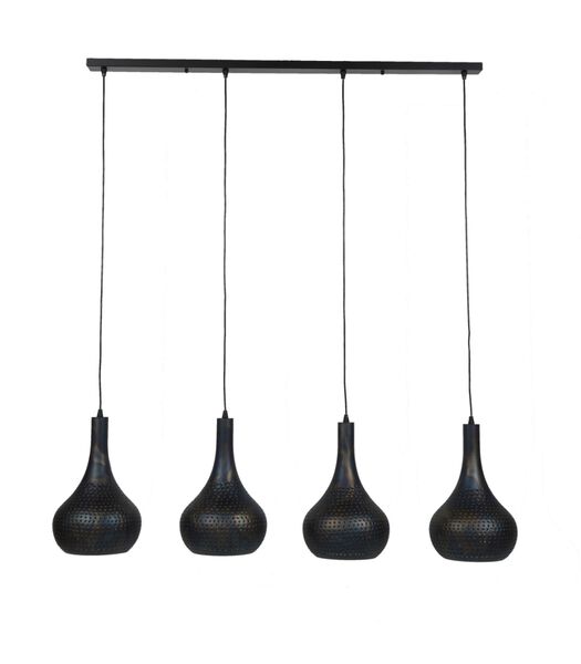 Flask Cone - Lampe suspendue - noir/brun - 4 abat-jours coniques en métal