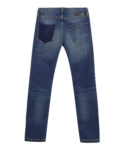 Slanke jeans met stras achterzak