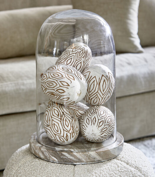 Ferrara Marble - Cloche Beige cloche en verre décorative