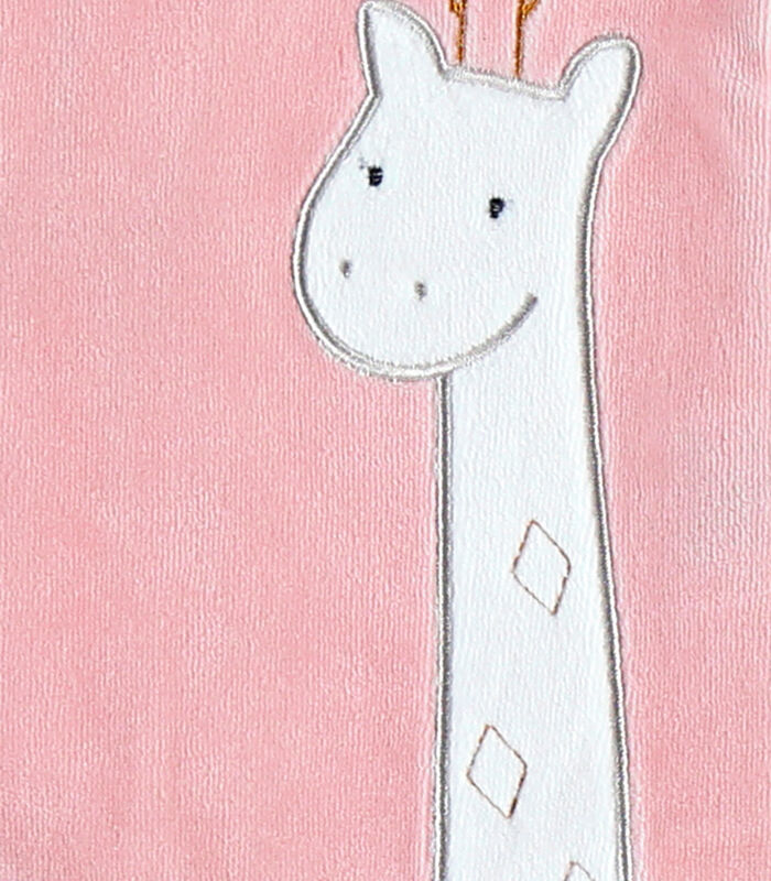 Fluwelen giraf pyjama, roos image number 3